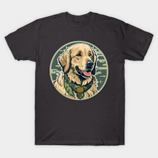 Golden Retriever Camouflage Motif T-Shirt